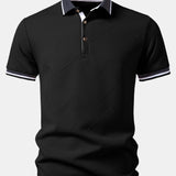 Contrast Trim Stripe Jacquard Polo