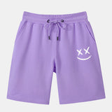 Smiley Print Mid Length Shorts