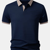 Contrast Trim Johnny Collar Polo
