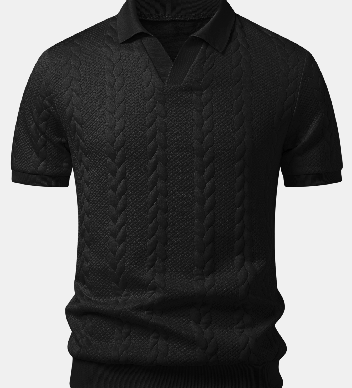 Twist Jacquard V Neck Polo