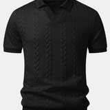 Twist Jacquard V Neck Polo