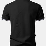 Contrast Trim Stripe Jacquard Polo