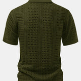 Crochet  V Neck Polo Shirt