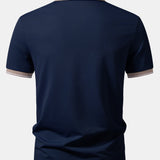 Contrast Trim Johnny Collar Polo