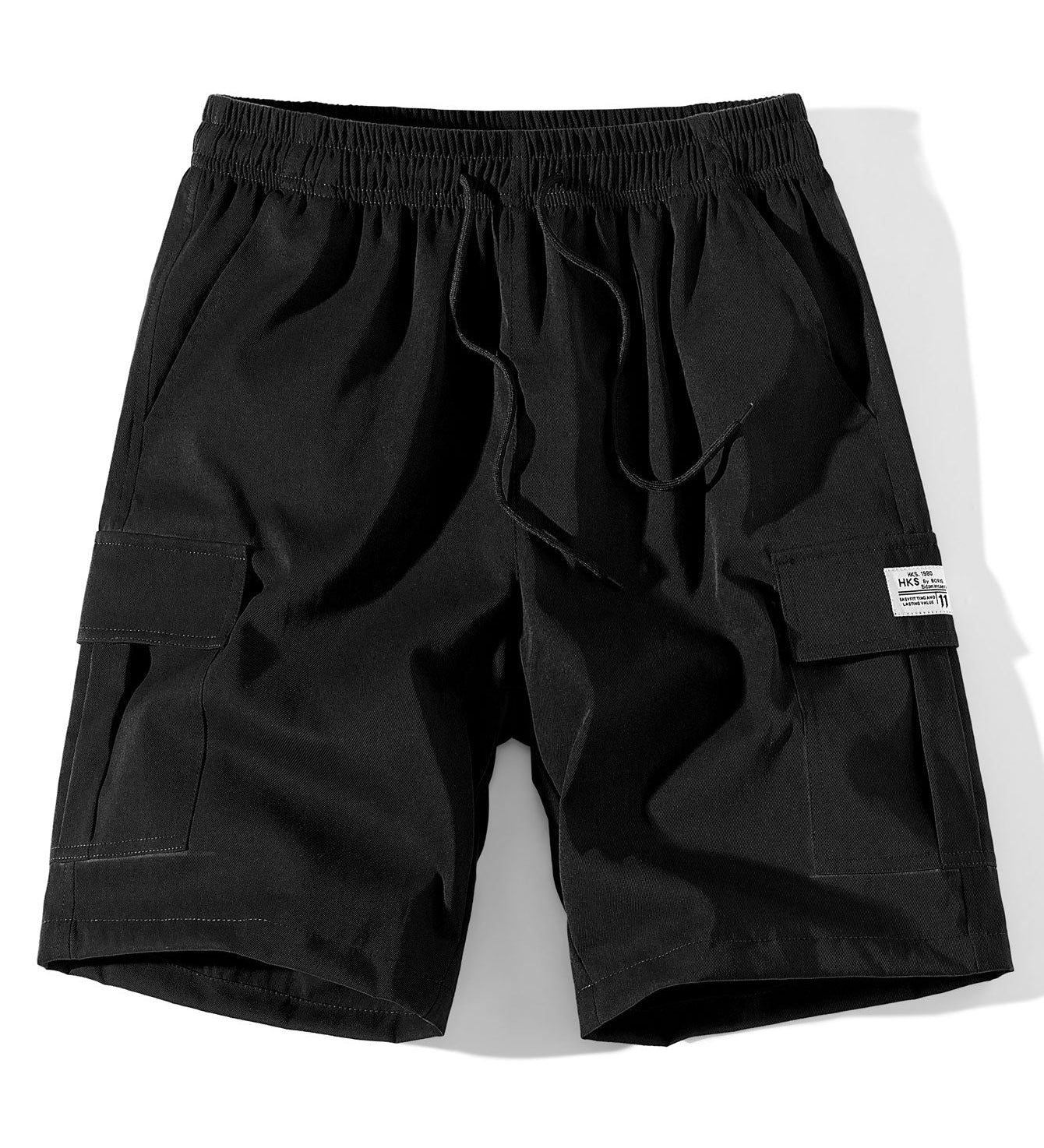 Solid Color Cargo Drawstring Shorts