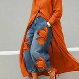 Maud – Linen and Denim Floral Shirt Dress