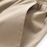 Solid Color Cargo Drawstring Shorts