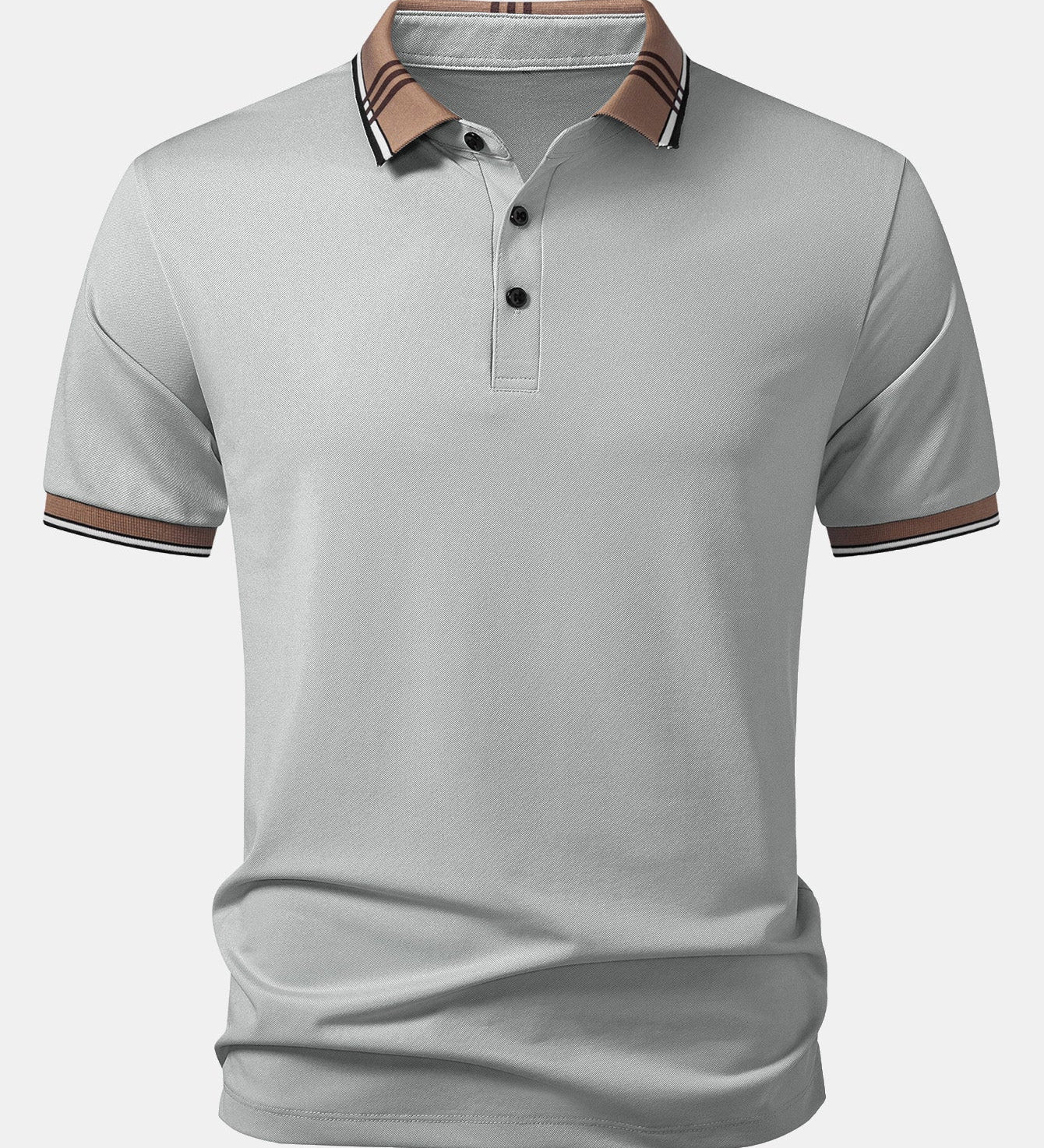Contrast Striped Collar Polo
