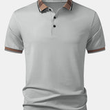 Contrast Striped Collar Polo