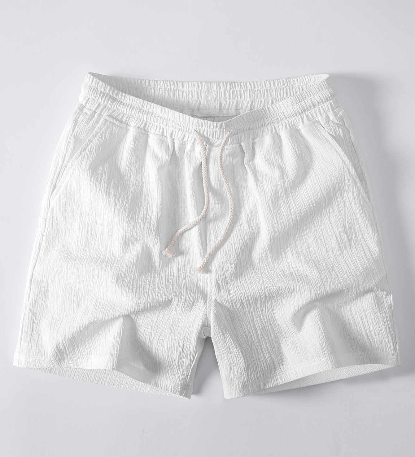 Crinkle Textured Drawstring 5" Shorts