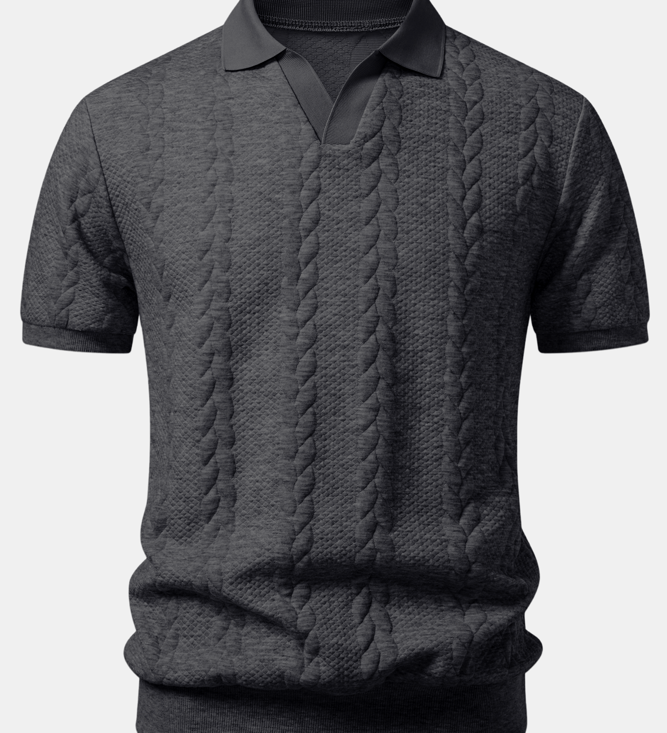 Twist Jacquard V Neck Polo