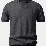 Twist Jacquard V Neck Polo
