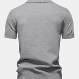 Pineapple Texture Knit V Neck Polo
