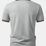 Contrast Striped Collar Polo