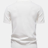 Pineapple Texture Knit V Neck Polo