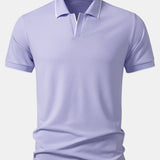 Contrast Trim Johnny Collar Polo