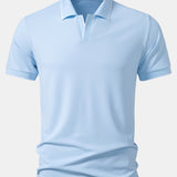 Contrast Trim Johnny Collar Polo