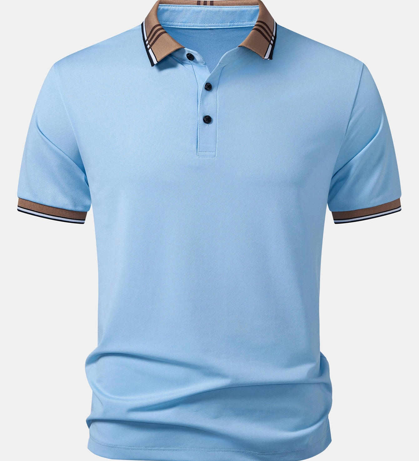 Contrast Striped Collar Polo