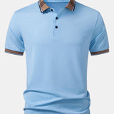 Contrast Striped Collar Polo