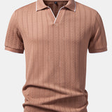 Geometric Jacquard Johnny Collar Polo