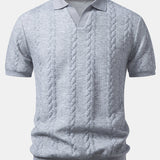 Twist Jacquard V Neck Polo