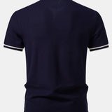Contrast Trim Zipper Polo