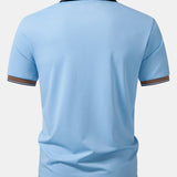 Contrast Striped Collar Polo