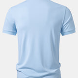 Contrast Trim Johnny Collar Polo