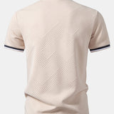 Contrast Trim Stripe Jacquard Polo
