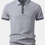 Contrast Trim Zipper Polo
