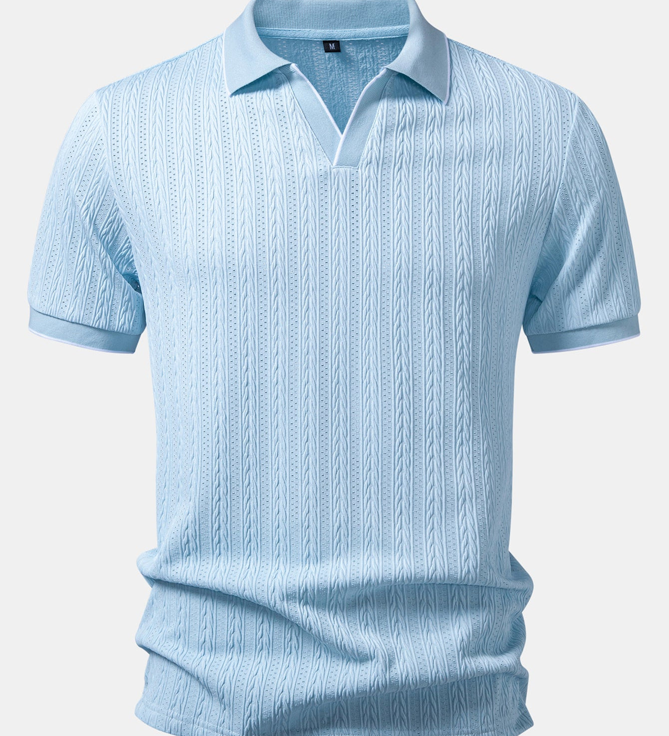 Geometric Jacquard Johnny Collar Polo