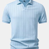 Geometric Jacquard Johnny Collar Polo