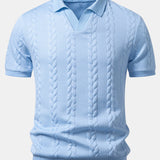 Twist Jacquard V Neck Polo