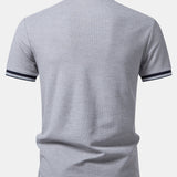 Contrast Trim Zipper Polo