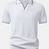 Geometric Jacquard Johnny Collar Polo