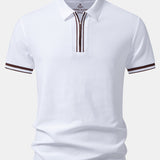 Contrast Trim Zipper Polo