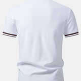 Contrast Trim Zipper Polo