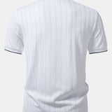 Geometric Jacquard Johnny Collar Polo