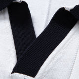 Contrast Trim Ribbed Johnny Collar Knit Polo