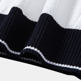 Contrast Trim Ribbed Johnny Collar Knit Polo