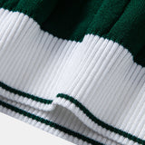 Contrast Trim Ribbed Johnny Collar Knit Polo
