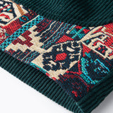 Ethnic Geometric Jacquard Patchwork Corduroy Shorts