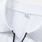 Geometric Jacquard Johnny Collar Polo
