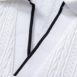 Geometric Jacquard Johnny Collar Polo