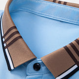 Contrast Striped Collar Polo