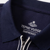 Contrast Trim Zipper Polo