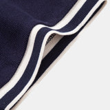 Contrast Trim Zipper Polo