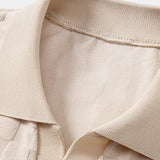 Checkerboard V-Neck Knit Polo