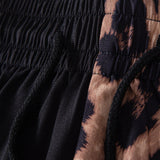 Leopard Print Patchwork 6" Shorts